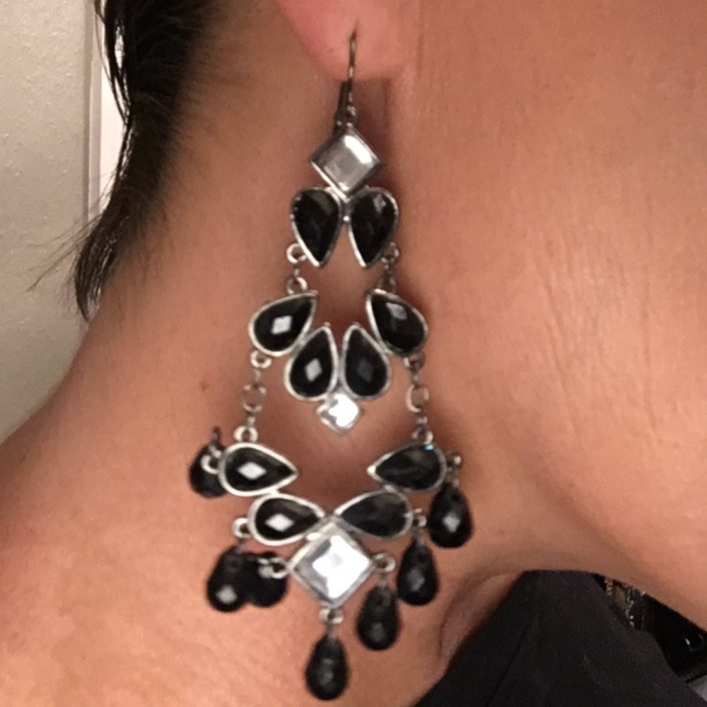 Black chandelier earrings